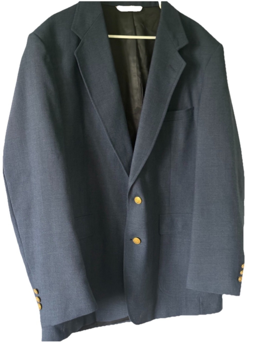 VTG Stafford Blue Blazer Gold Buttons Wool Sport Coat Jacket Men 44R Preppy Ivy